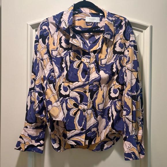 Equipment Blue and Cream Floral Blazer - Picture 3 of 3